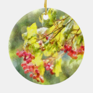Ornamento De Cerâmica Berries Watercolor