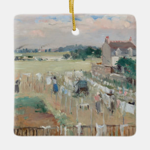 Ornamento De Cerâmica Berthe Morisot - Pendurando a Roupa para Secar