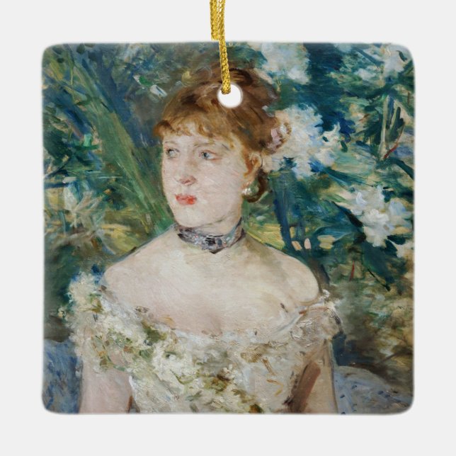 Ornamento De Cerâmica Berthe Morisot - Rapariga pequena em um palhaço (Frente)
