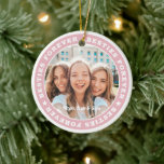 Ornamento De Cerâmica Besties para sempre Foto personalizada simples e m<br><div class="desc">Este design simples e moderno é composto por tipografia de serifa e adiciona uma foto personalizada.</div>
