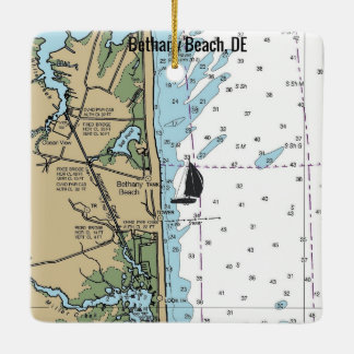 Ornamento De Cerâmica Bethany Beach DE Chart
