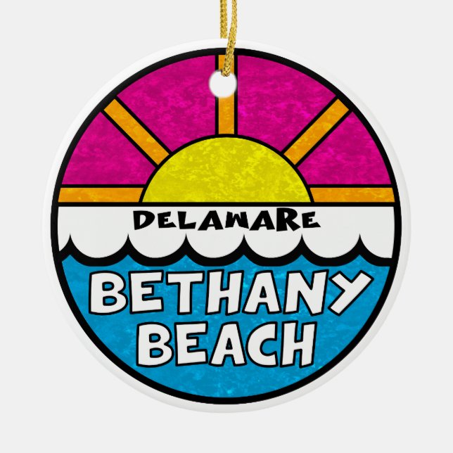 Ornamento De Cerâmica Bethany Beach Delaware (Frente)