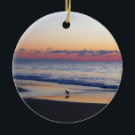 Ornamento De Cerâmica Bethany Beach Sunrise I<br><div class="desc">Algumas praias da Costa Leste são cheios de pessoas e edifícios e outras são cheios da natureza. Aqui está uma foto da praia do nascer do sol de uma praia tranquila em Delaware, Bethany Beach, durante a temporada fora em abril. Vejam a nossa loja para ver mais belas fotos do...</div>
