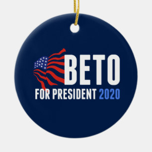 Ornamento De Cerâmica Beto O'Rourke para o Presidente 2020