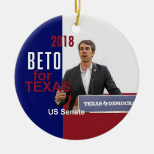 Ornamento De Cerâmica BETO O'Rourke Texas 2018
