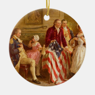 Ornamento De Cerâmica Betsy Ross 1777, por Jean Leon Gerome Ferris