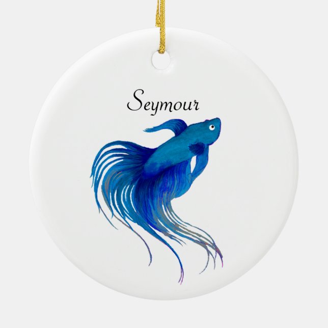 Ornamento De Cerâmica Betta Fish Cerâmica Ornament (Traseira)