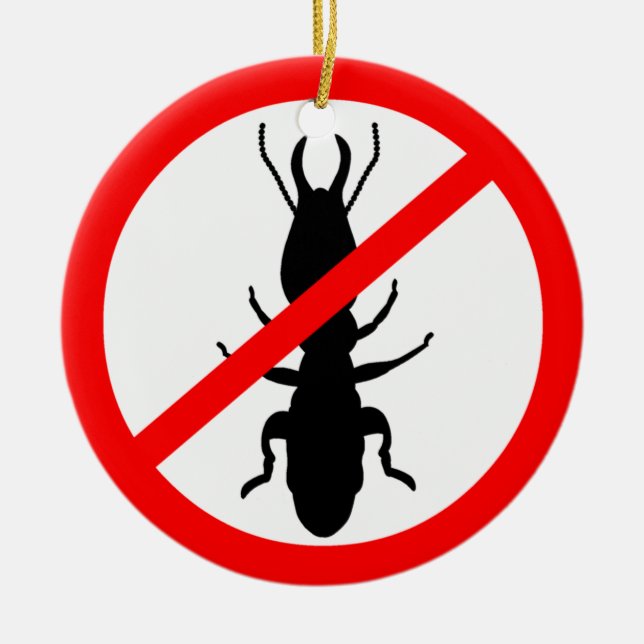 Ornamento De Cerâmica Beware térmitas (Frente)