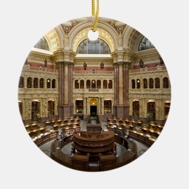 Ornamento De Cerâmica Biblioteca do Congresso (Frente)