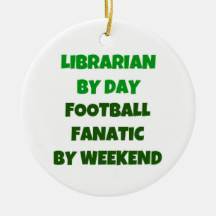Ornamento De Cerâmica Bibliotecário por Futebol Fanático por Noite