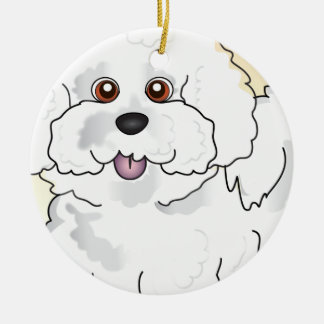 Ornamento De Cerâmica Bichon Frise
