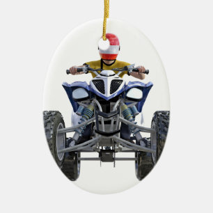 Ornamento De Cerâmica Bicicleta ATV do quadrilátero estalando um Wheelie