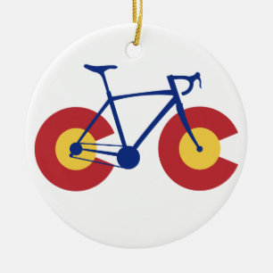 Ornamento De Cerâmica Bicicleta da bandeira de Colorado