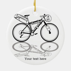 Ornamento De Cerâmica Bicicleta de bicicleta, preto e branco