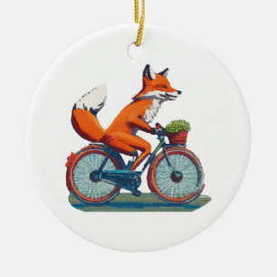 Ornamento De Cerâmica Bicicleta Fox