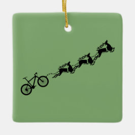 Ornamento De Cerâmica Bicicleta Reindeer Papais noeis Engraçados Natal
