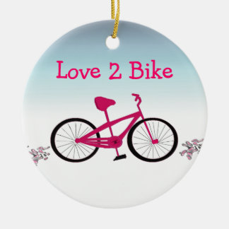 Ornamento De Cerâmica Bicicleta Rosa com Dito Fofo