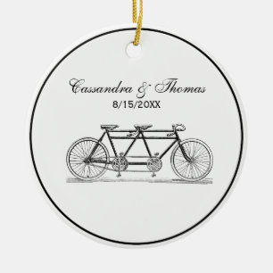 Ornamento De Cerâmica Bicicleta Vintage Criada Para Bike Duas / Tandem