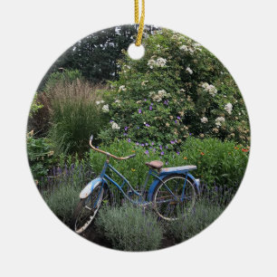 Ornamento De Cerâmica Bicicleta Vintage em Jardim