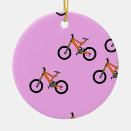 Ornamento De Cerâmica Bicicletas a rosa