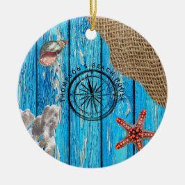 Ornamento De Cerâmica Bico-estrelado de madeira azul-russo
