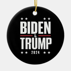 Ornamento De Cerâmica Biden Trump 2024 Eleição Presidencial Divertida VP