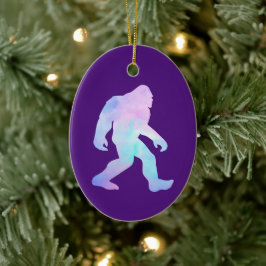 Ornamento De Cerâmica Bigfoot de Aquarela