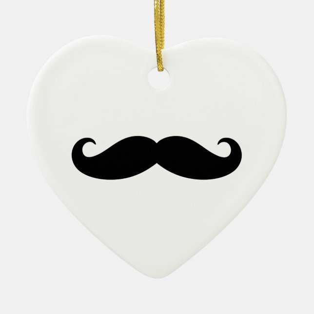 Ornamento De Cerâmica Bigode do bigode, design do Moustache (Frente)