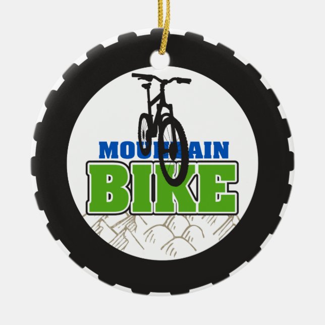 Ornamento De Cerâmica Biking do Mountain bike (Frente)