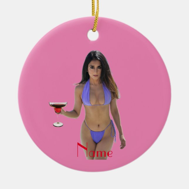 Ornamento De Cerâmica Bikini Bikini - Boca-Boca de Cabeça Negra (Frente)