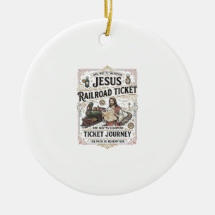 Ornamento De Cerâmica Bilhete de Trem Jesus Jornada Bilhete de Trem Jesu
