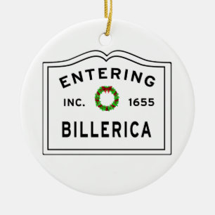 Ornamento De Cerâmica Billerica, MÃE Holiday Wreath Metal Ornament