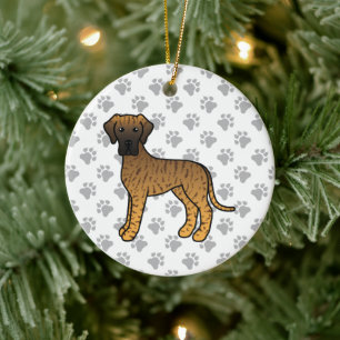 Ornamento De Cerâmica Bindle Great Dane Cute Cartoon Dog