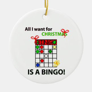 Ornamento De Cerâmica BINGO eu quero um bingo para o Natal