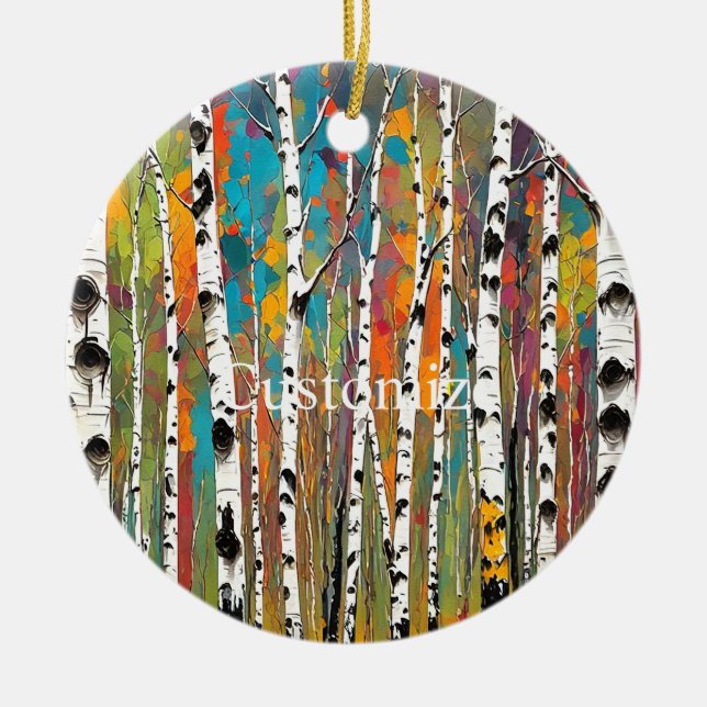 Ornamento De Cerâmica Birch Woods Thunder_Cove (Frente)