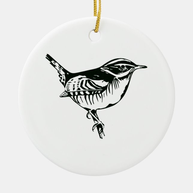 Ornamento De Cerâmica Bird Silhouette (Frente)