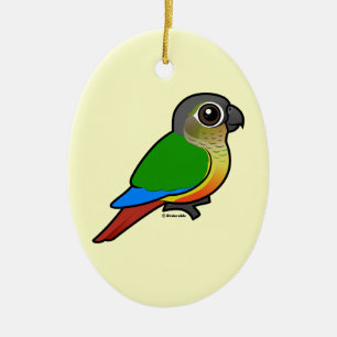 Ornamento De Cerâmica Birdorable Amarelo-tomou partido Conure