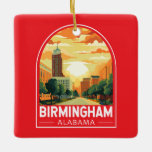 Ornamento De Cerâmica Birmingham Alabama Viagem Art Emblem<br><div class="desc">Birmingham retro vetor viagem design. Birmingham é um centro industrial líder no Sul. É também o lar de uma vibrante cena cultural,  com museus de classe mundial e galerias de arte,  festivais urbanos,  e o distrito industrial de Digbeth.</div>