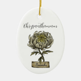 Ornamento De Cerâmica Birthday Chrysanthemum