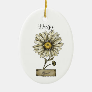 Ornamento De Cerâmica Birthday Daisy