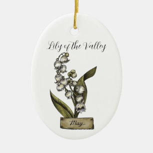 Ornamento De Cerâmica Birthday Lily Valley
