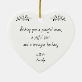 Ornamento De Cerâmica Birthday Ornament with Photo & Custom Message