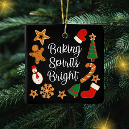 Ornamento De Cerâmica Biscoito de Natal Bright Gingercake Cookie