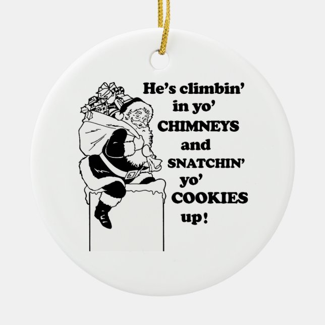 Ornamento De Cerâmica Biscoitos do yo de Snatchin acima (Frente)