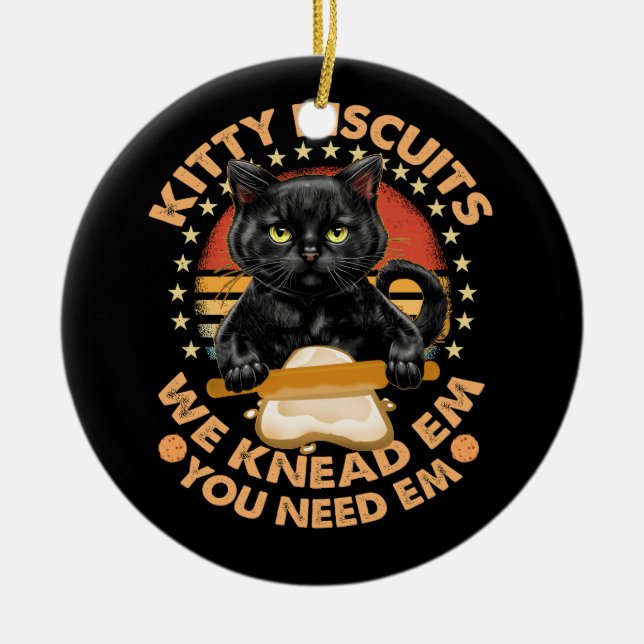 Ornamento De Cerâmica Biscoitos gatinhos Sabemos Que Precisam De Gatos E (Frente)