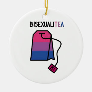 Ornamento De Cerâmica BisexualiTEA Bandeira do Orgulho Bi Tea Bissexual