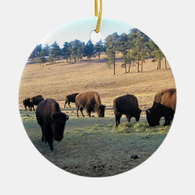 Ornamento De Cerâmica Bison no Colorado (Frente)
