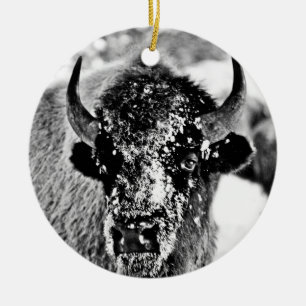 Ornamento De Cerâmica Bisonte gelado de Yellowstone