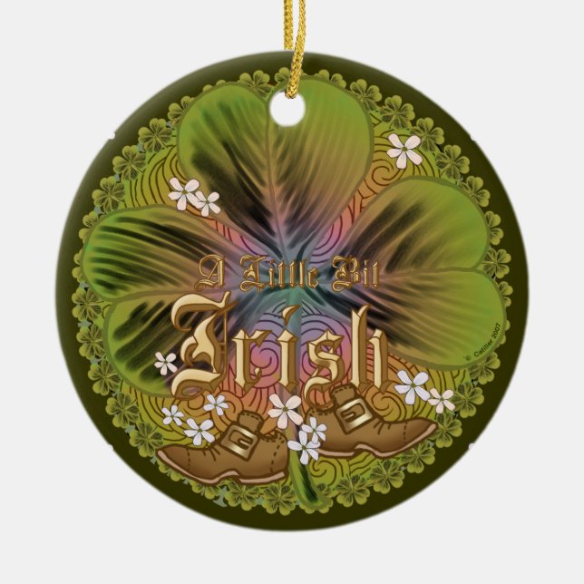 Ornamento De Cerâmica Bit O Irish (Frente)