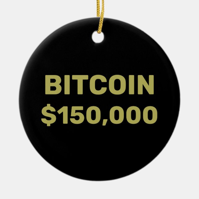 Ornamento De Cerâmica Bitcoin 150000 Celebration (Frente)